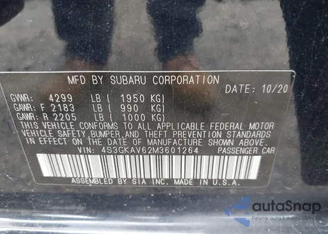 2021 Subaru Impreza Premium from USA, damaged, VIN 4S3GKAV62M3601264